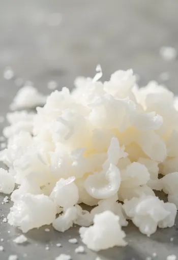 אבקת אגר ופתיתי אגר על משטח עץ, לצד קערית ג'לי מוכן