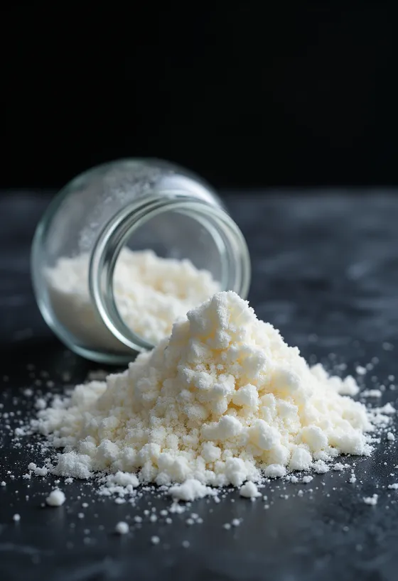 אבקת אגר-אגר בצנצנת זכוכית וכפית עץ