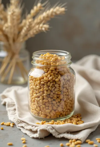 סובין שעורה בקערה ועל משטח עץ