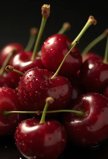 דובדבנים טריים ובוהקים על שולחן עץ, לצד קערת קומפוט