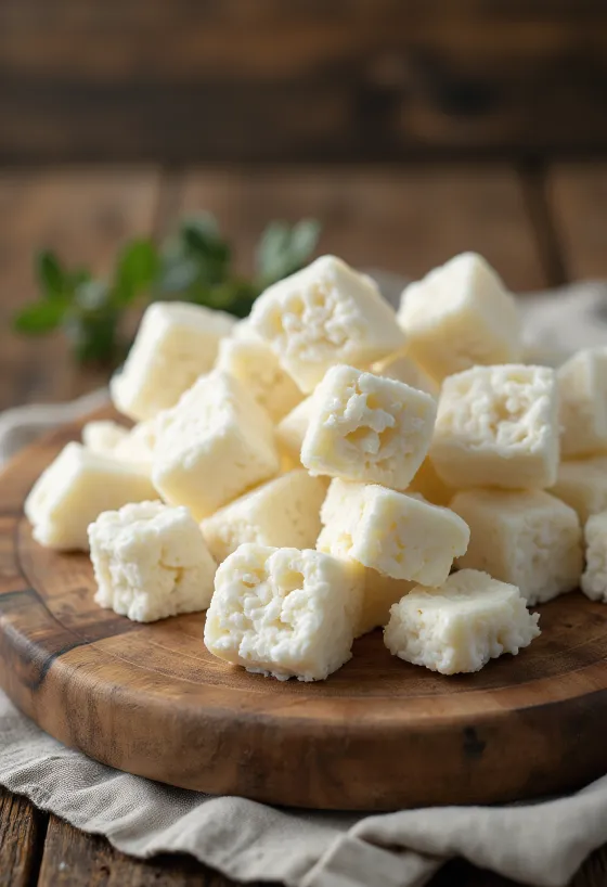 גבינת אורדה טרייה ופירורית בקערת קרמיקה