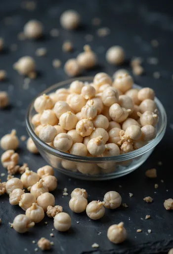 גרגרי פלפל לבן שלמים בקערת עץ ועל משטח בהיר