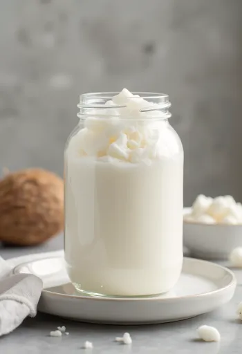 שמן קוקוס מזוכך בקערית, לבן ונטול ריח