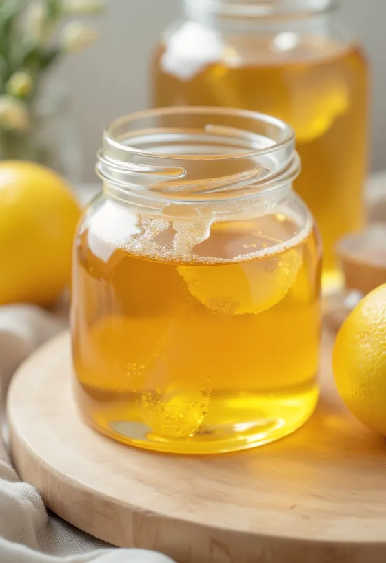 סירופ גלוקוזה שקוף וסמיך בצנצנת, נוזל מכף