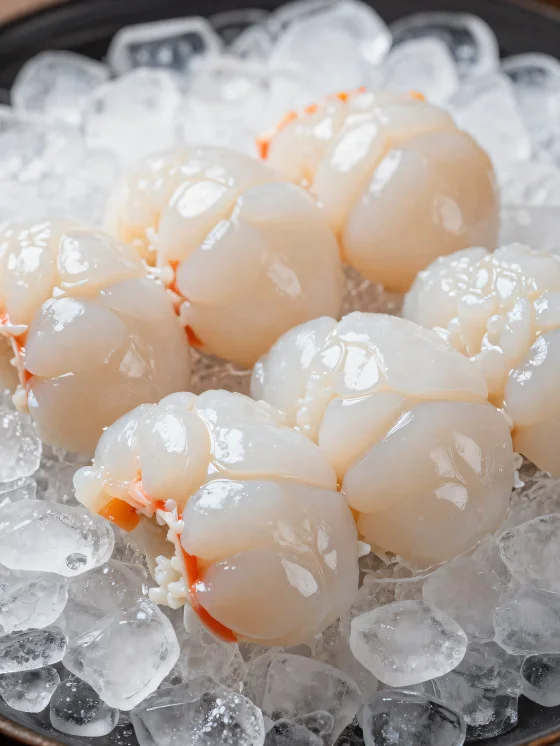 לובסטר טרי על קרש חיתוך מעץ עם לימון ותבלינים