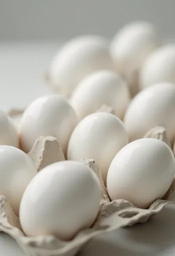 ביצת ברווז שבורה עם חלמון גדול וחלבון על משטח עץ