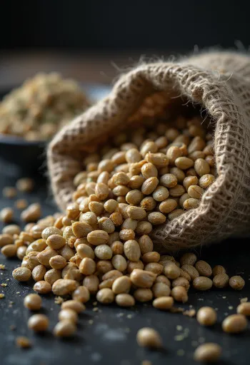 זרעי המפ מקולפים ושלמים בקערה כפרית