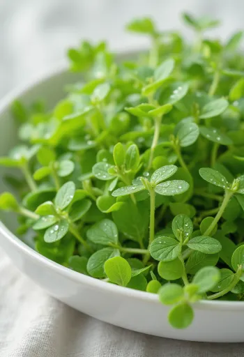 צמח כוכבית מצויה עם עלים ירוקים רעננים ופרחים לבנים קטנטנים