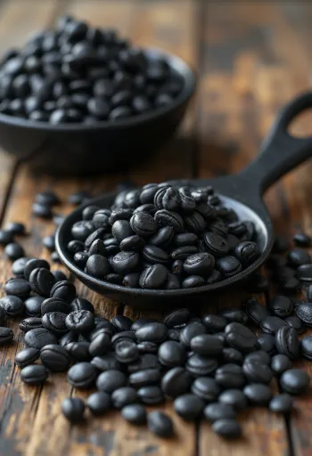 גרעיני חמניות שחורים טריים לפני קלייה