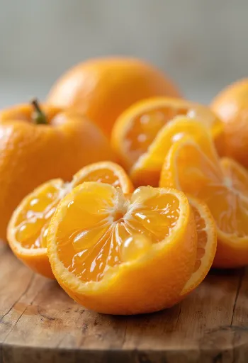 פלח מנדרינה עסיסי וטרי בתקריב