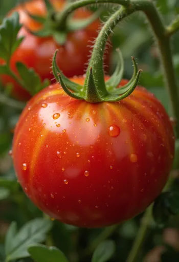 עגבניות טריות אדומות על שולחן עץ כפרי, פרוסות ושלמות