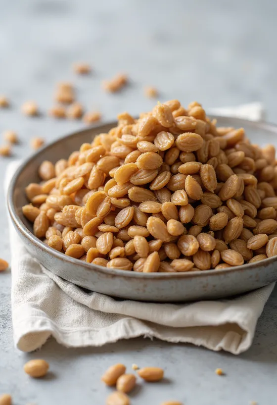 גרגרי כוסמת קלויה (קאשה) חומים בתפזורת