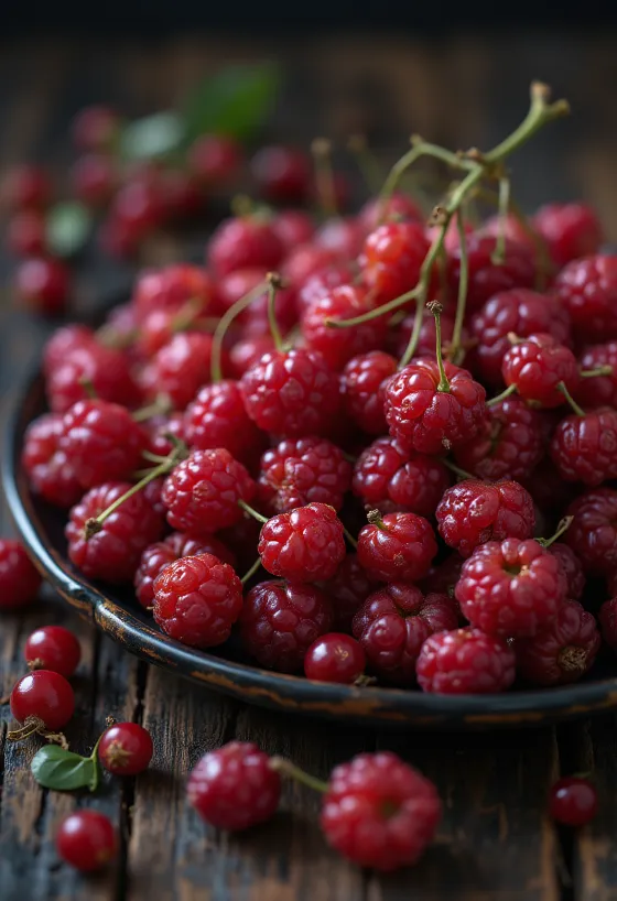פירות סכיזנדרה טריים בצבע אדום, שלמים וחתוכים