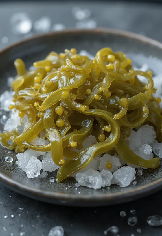 אצת בלדר-ראק מיובשת עם בועות אוויר אופייניות