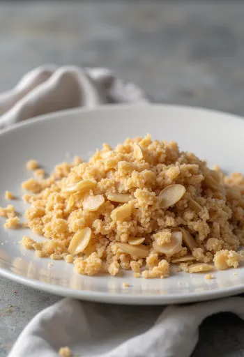 סובין כוסמין בקערת קרמיקה ובתפזורת על משטח עץ