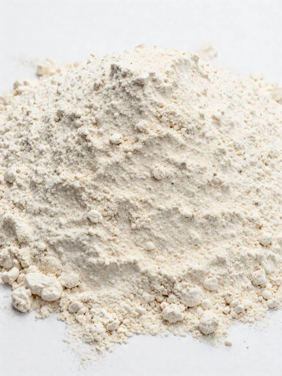 קמח כוסמין בקערת קרמיקה, בגוון חום בהיר טבעי