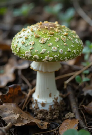 פטריות רוסולה ירוקה נקיות ופרוסות על קרש חיתוך