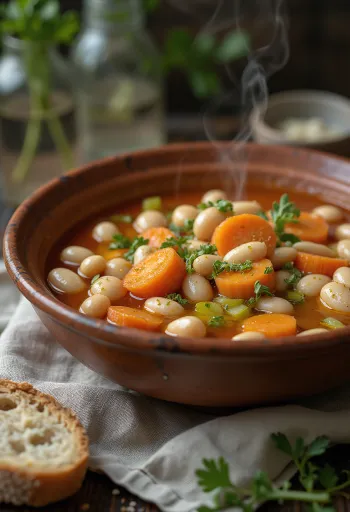 פסולדה בתיבול שום מוגשת עם לחם טרי