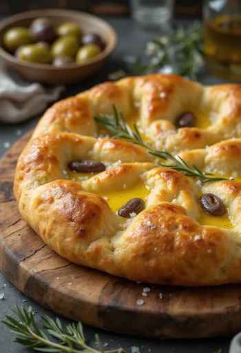Pizza Focaccia עם מלח ושמן זית מליגוריה