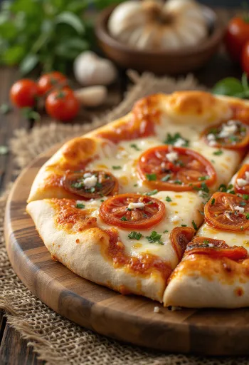 Pizza ai Pomodori Secchi עם עגבניות מיובשות וגבינה