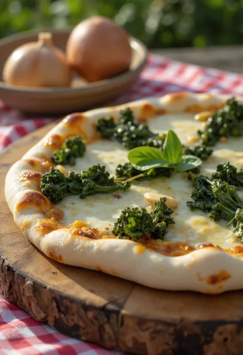 Pizza al Cavolo Nero עם קייל וגבינה