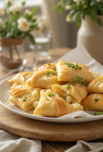 בורקס טרי עם גבינת כנען ושום מוגש