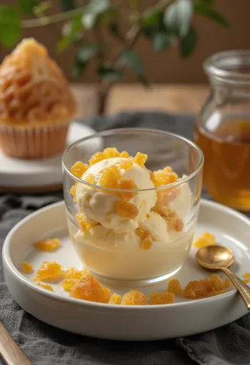 גלידת חלת דבש מוגשת