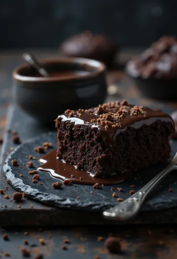 עוגת שוקולד מנטה מוגשת
