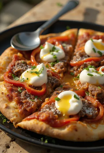 Pizza Iskender מוגשת