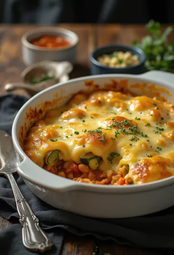 מאפה קישואים טבעוני עם רוטב עגבניות