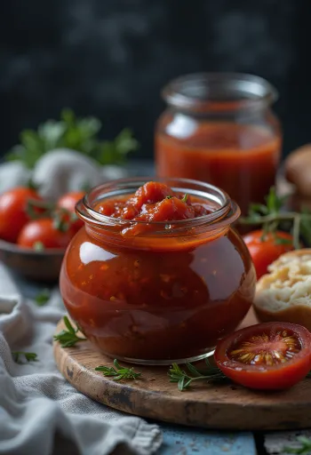 קטשופ מעושן ומתובל בגריל מוגש בצנצנת