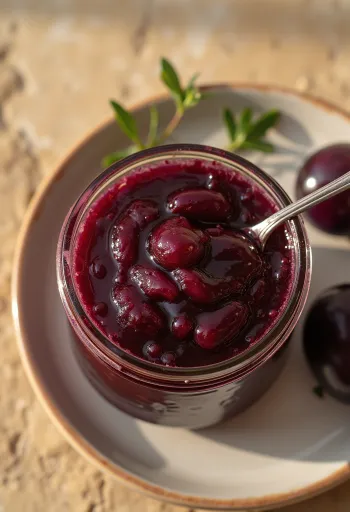 רוטב שזיפים חמוץ-מתוק מוגש לצד בשרים בגריל