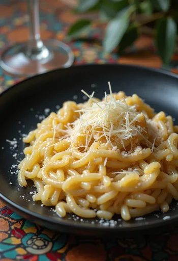 ריזוטו איטלקי במרקם קרמי, מקושט בגבינות ותבלינים