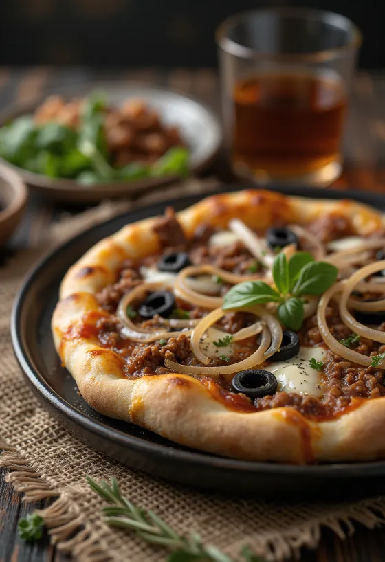 Pizza Libyenne מוגשת
