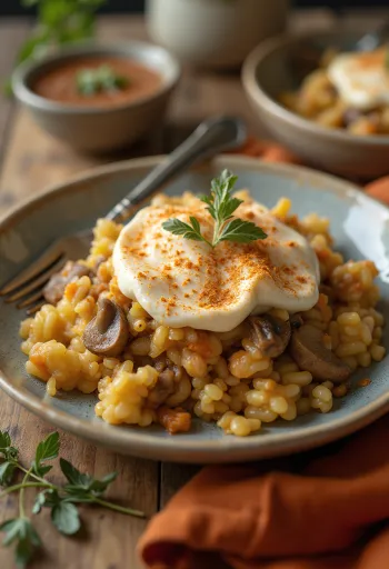 מאפה כרוב מסולסל טבעוני עם ירקות מוגש