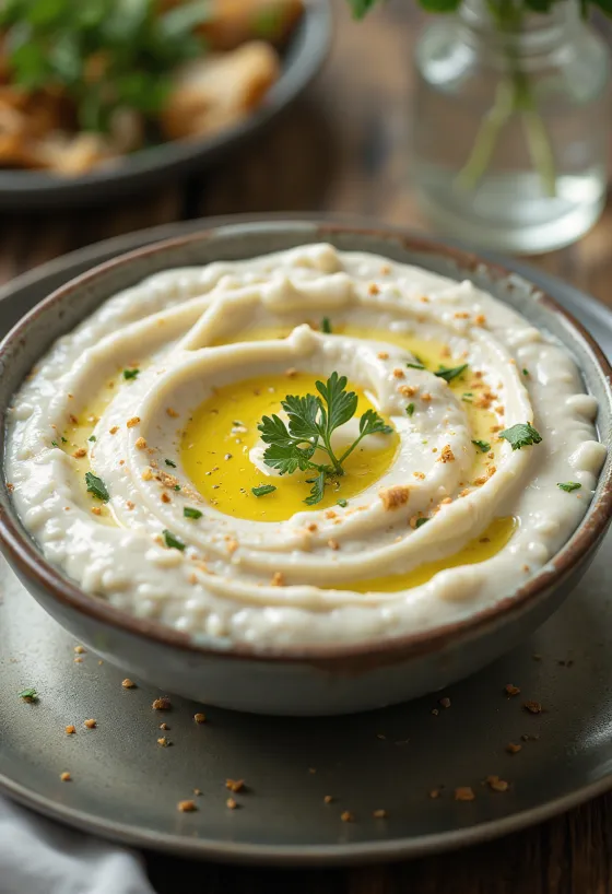 רוטב טחינה ויוגורט מוגש