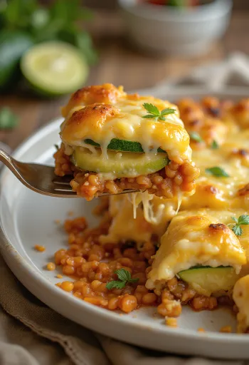 מאפה קישואים ועדשים כתומות מוגש