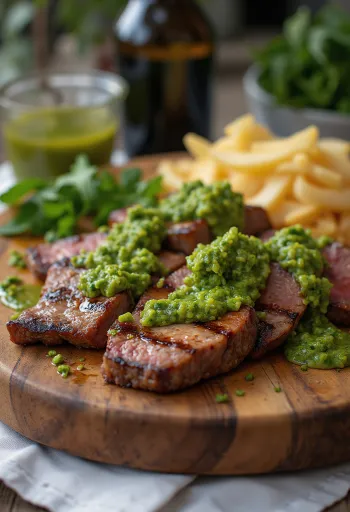 סטייק צ'וראסקו מוגש בצלחת