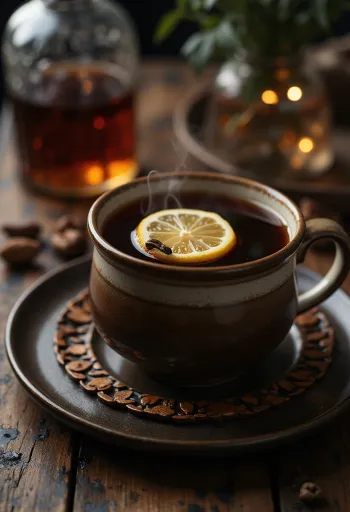 תה רום מוגש בכוס