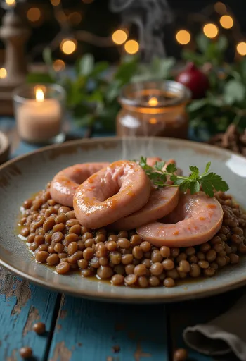 קוטקינו, נקניק איטלקי מוגש עם עדשים