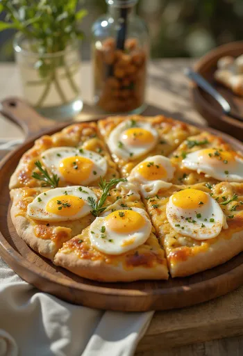 פיצה סביח מוגשת