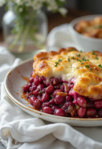 מאפה סלק ושעועית מוגש