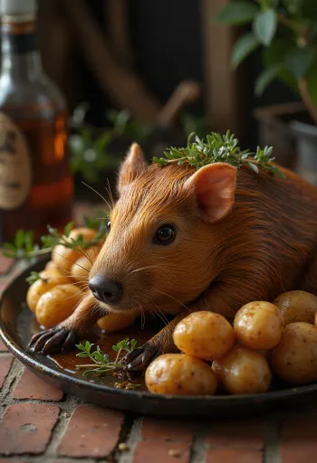 Cuy, מנה דרום-אמריקאית מסורתית מוגשת