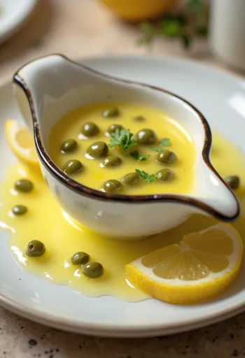 רוטב חמאה, צלפים ולימון במחבת