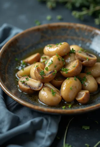 פטריות צלויות עם כרישה פרביוטית מוגשות