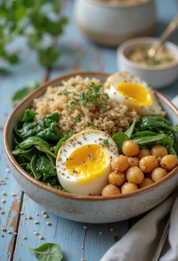 קערת בודהה עם חציל קלוי ומתובל