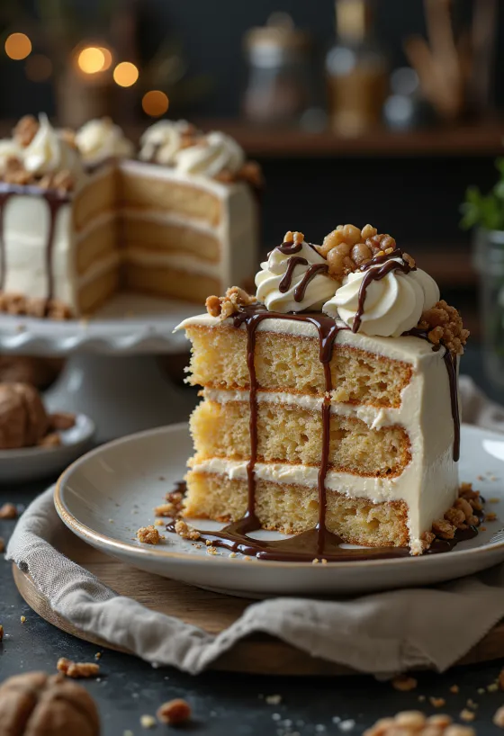 עוגת ערמונים עם קרם אגוזים עשיר