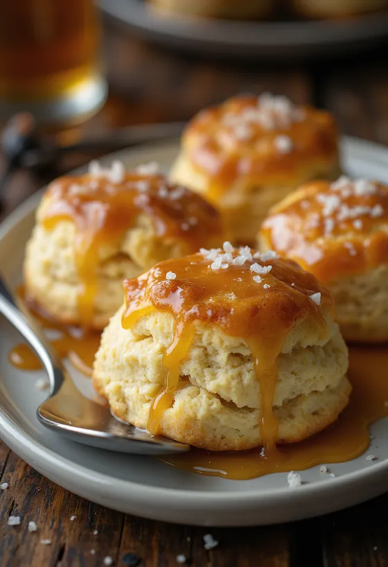 פוגצ'ה קרמל מלוח מוגשת