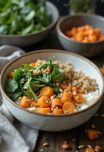 קערת בודהה עם קרם סלרי מתובל מוגש