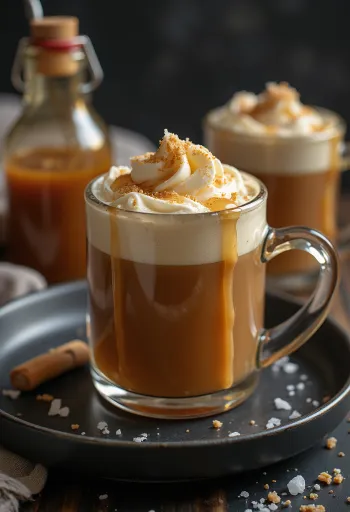 סיידר קרמל מלוח מוגש בכוס